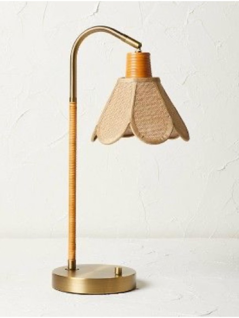 Set of 2 - Burlap Petal Side Table Lamps
